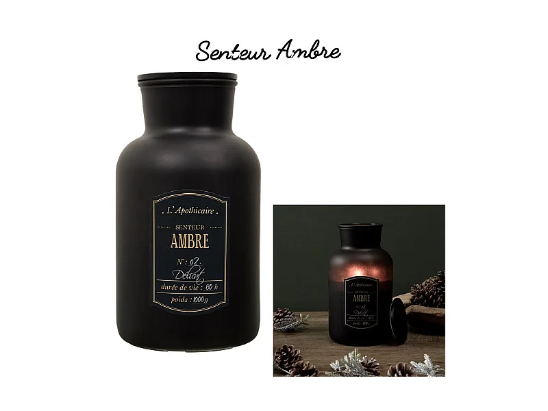 Bougie Parfumee Matte Alchimiste H26cm Noir