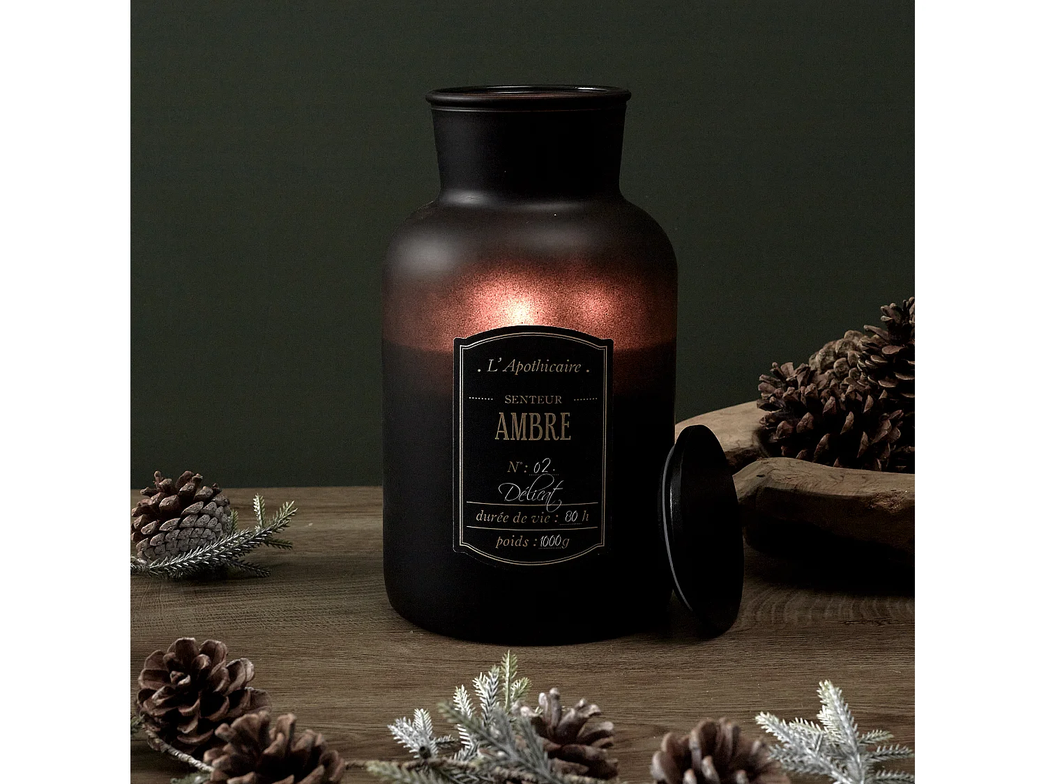 Bougie Parfumee Matte Alchimiste H26cm Noir