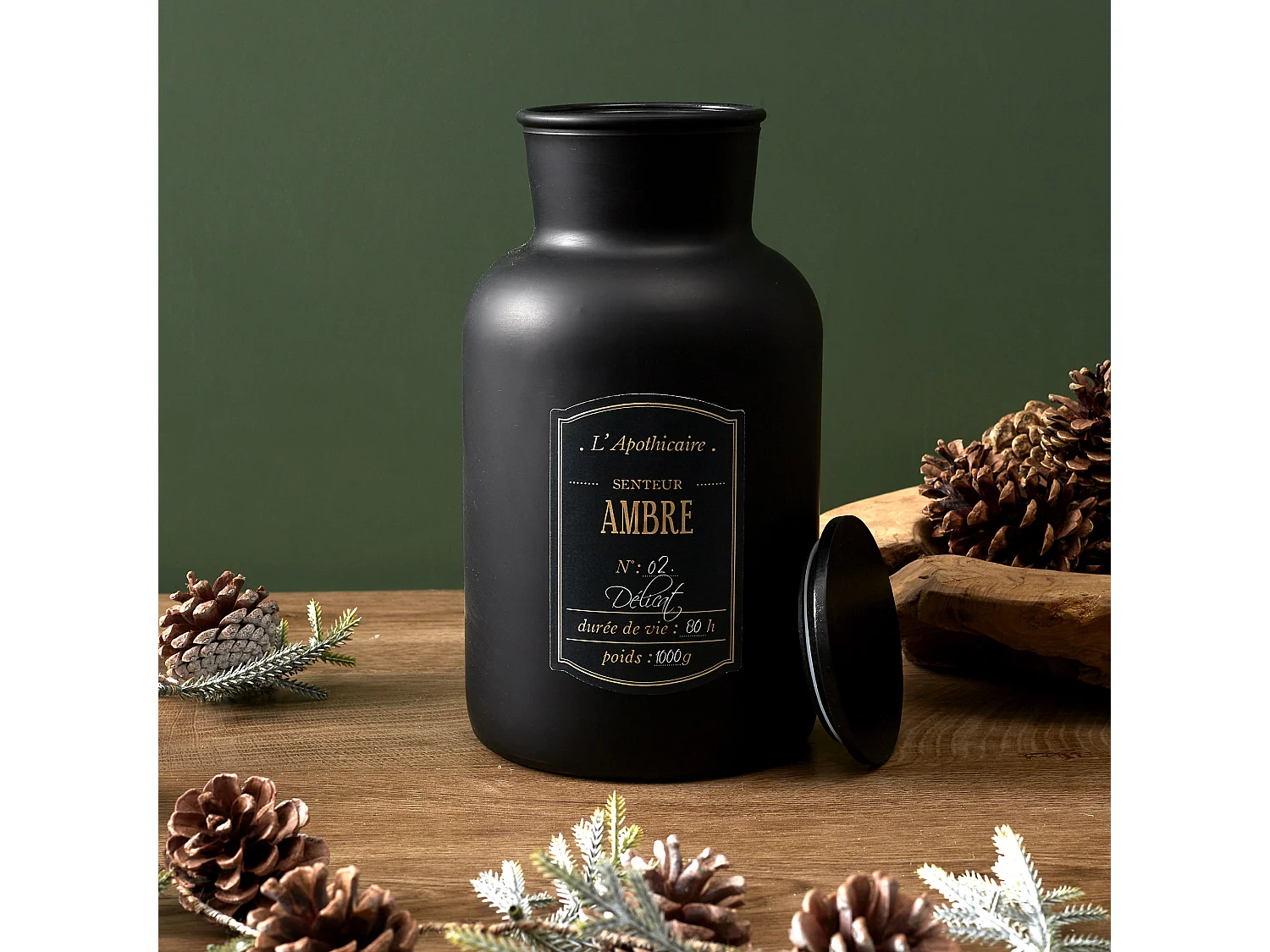 Bougie Parfumee Matte Alchimiste H26cm Noir