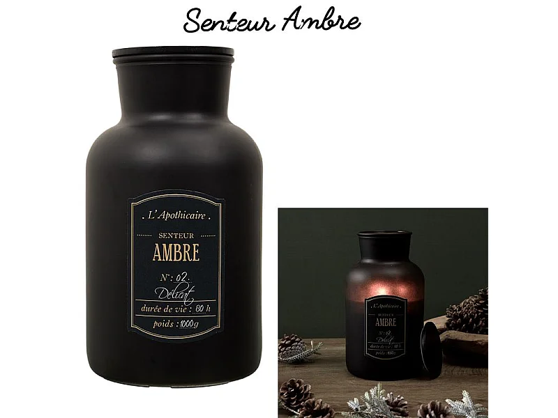 Bougie Parfumee Matte Alchimiste H26cm Noir