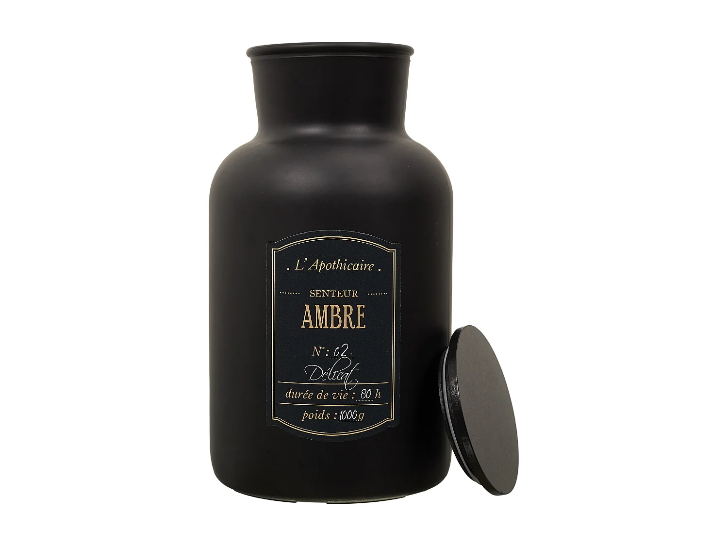 Bougie Parfumee Matte Alchimiste H26cm Noir