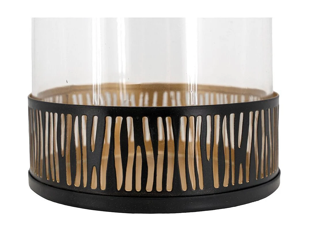 Photophore en métal et verre Zebré