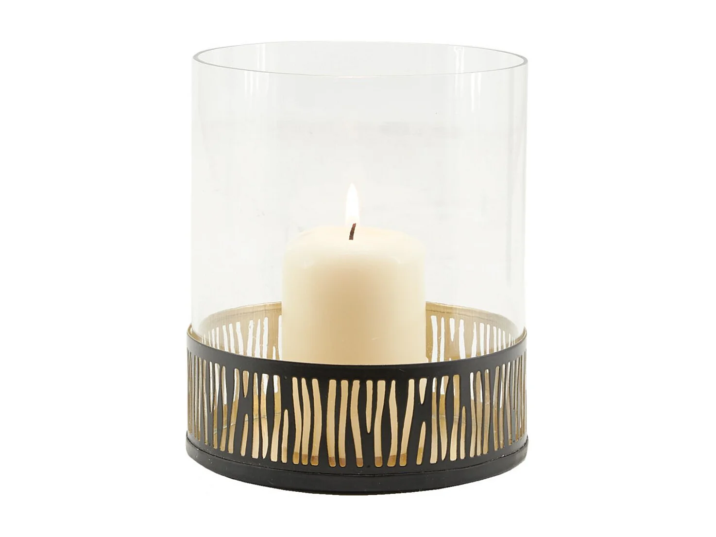 Photophore en métal et verre Zebré