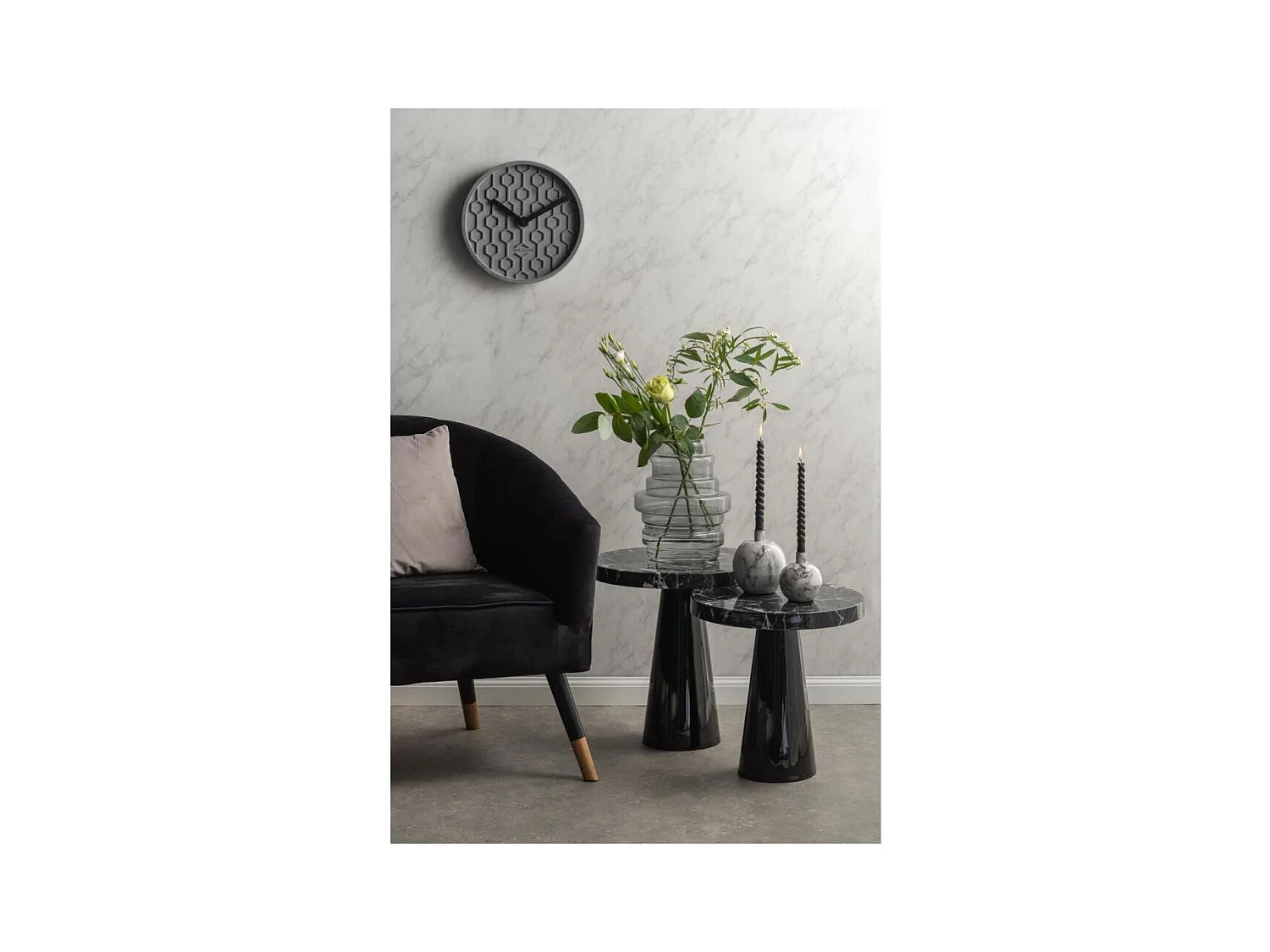 Portacandela effetto marmo 10 x 10 cm Marmo