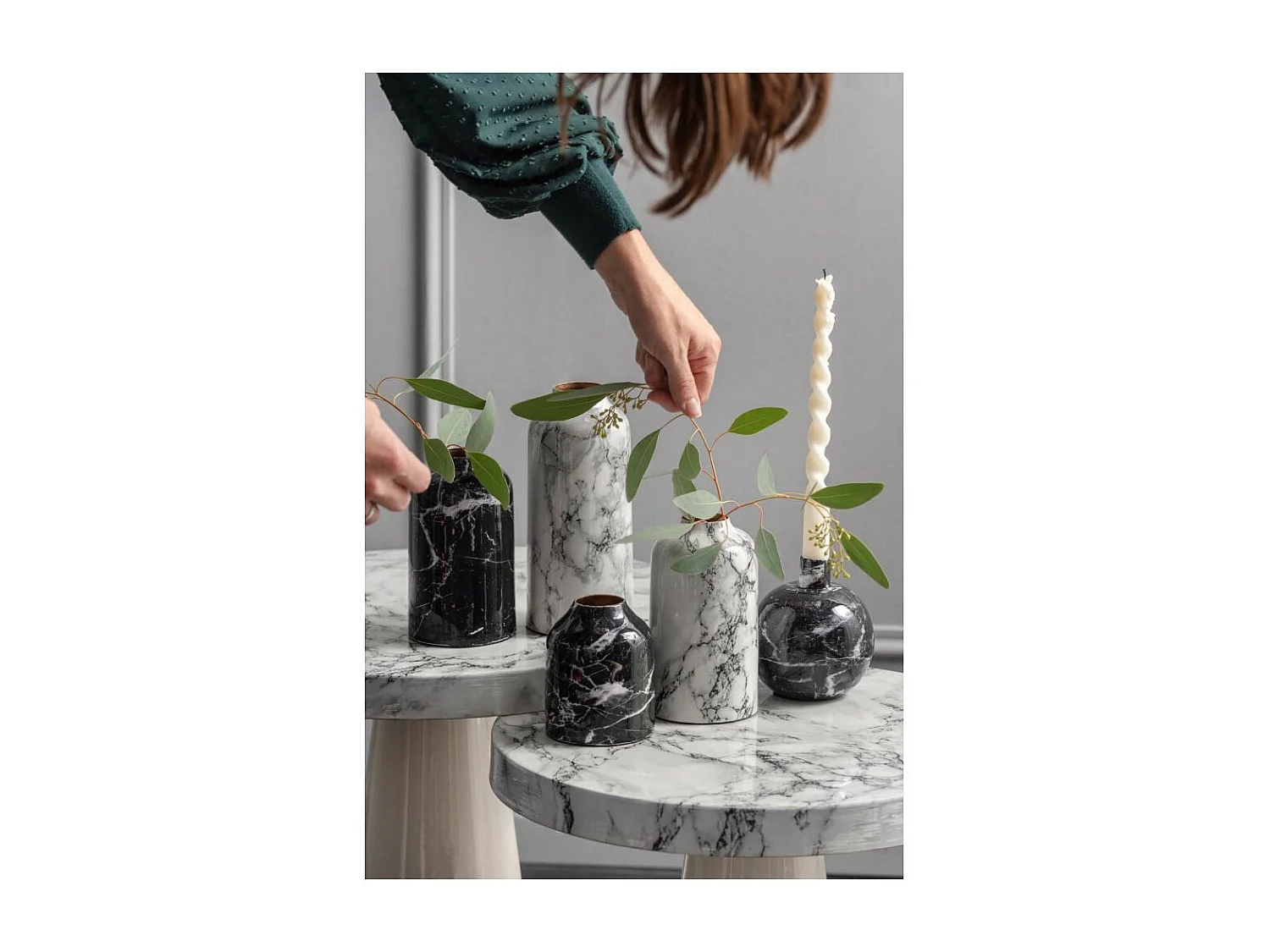 Kerzenständer mit Marmoreffekt 10 x 10 cm Marble