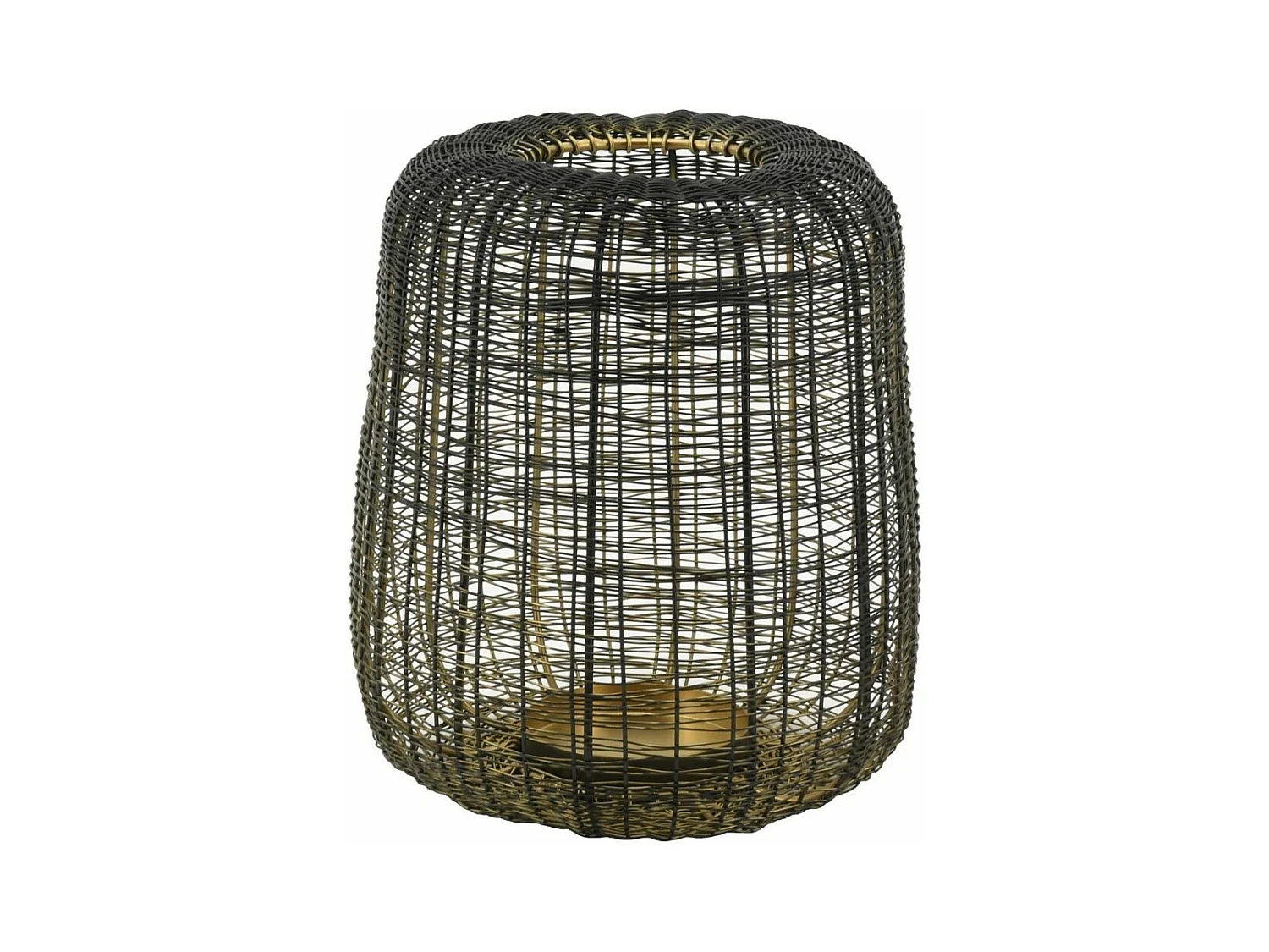 Photophore en fil de métal noir  Petit modèle