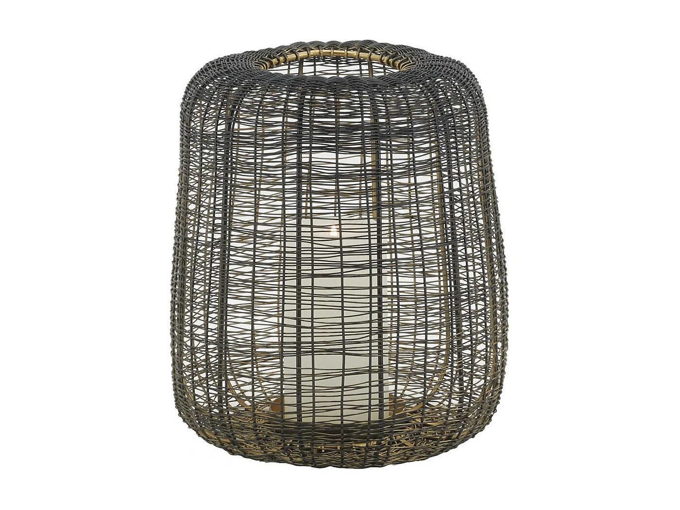 Photophore en fil de métal noir  Petit modèle