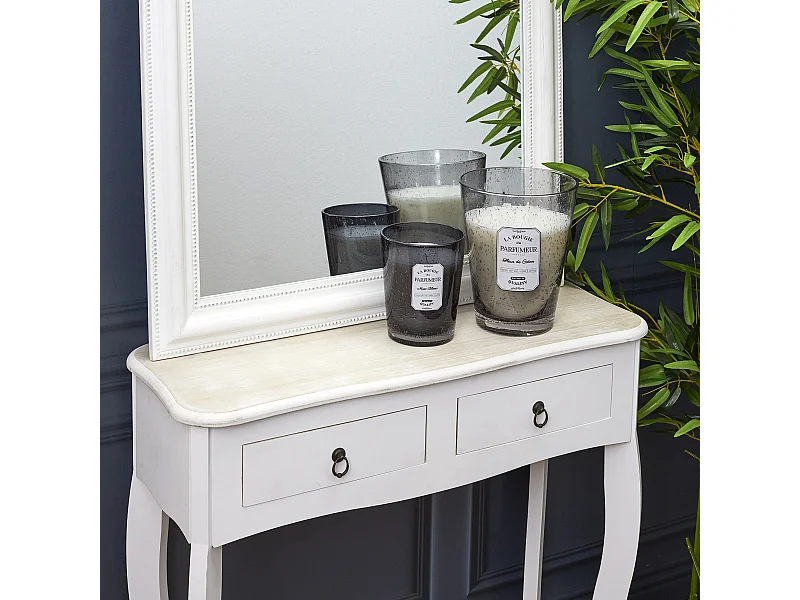 Bougie Parfumee Verre Bulle Gris Fonce Gris