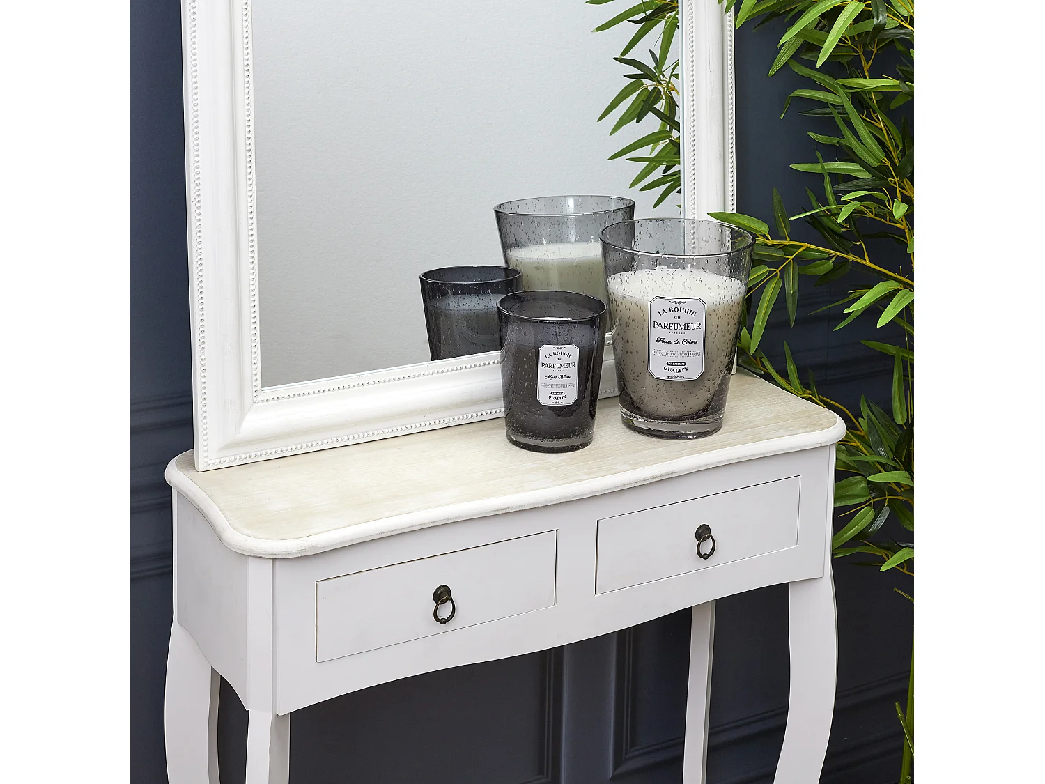 Bougie Parfumee Verre Bulle Gris Fonce Gris