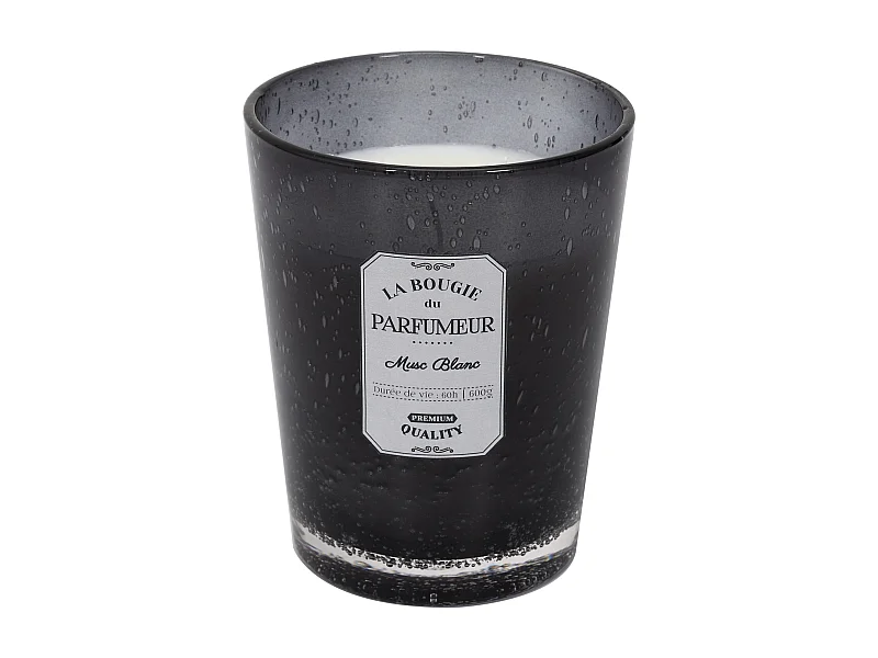 Bougie Parfumee Verre Bulle Gris Fonce Gris