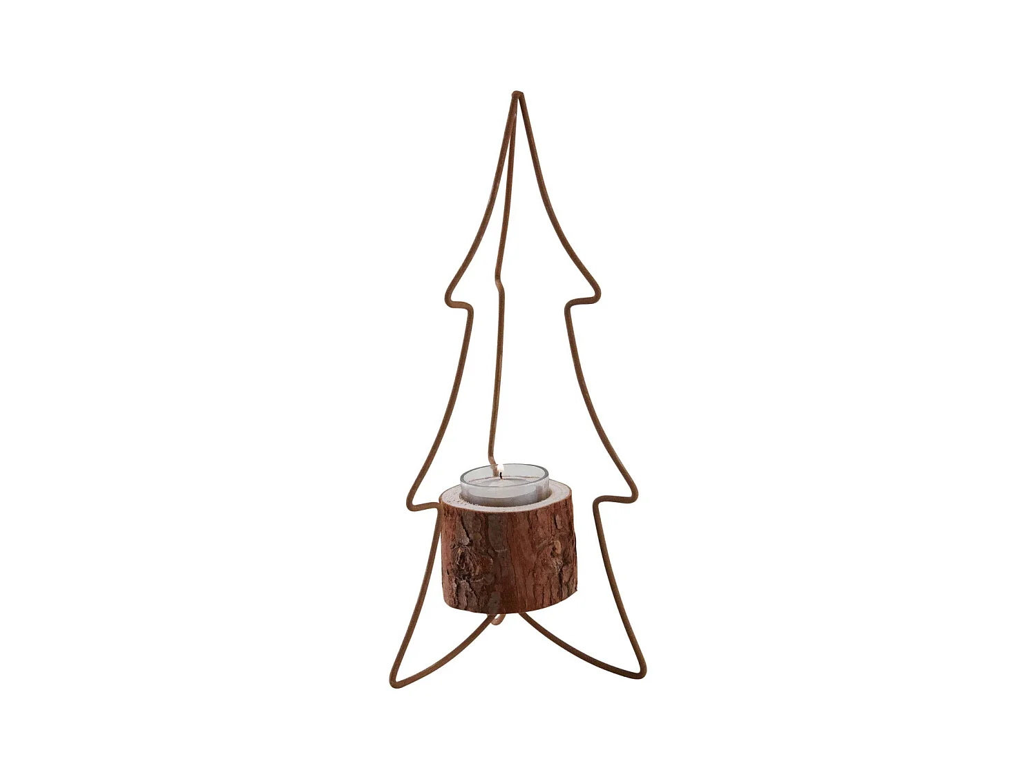 Photophore sapin en métal 31 cm