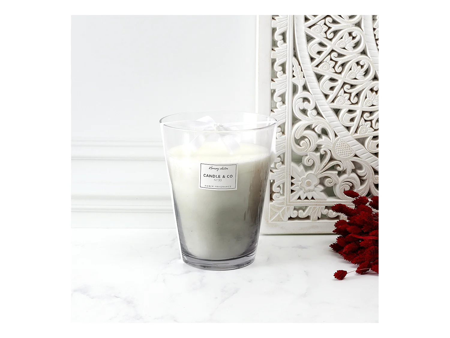 Bougie Parfumee Vase Gris Harmony H23cm Gris