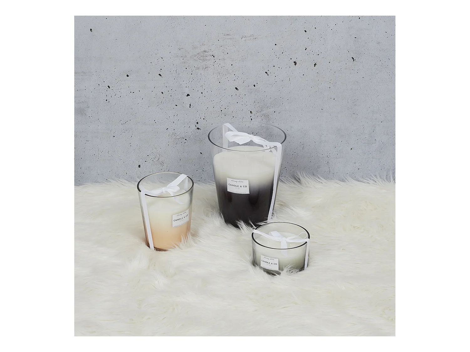 Bougie Parfumee Vase Gris Harmony H23cm Gris