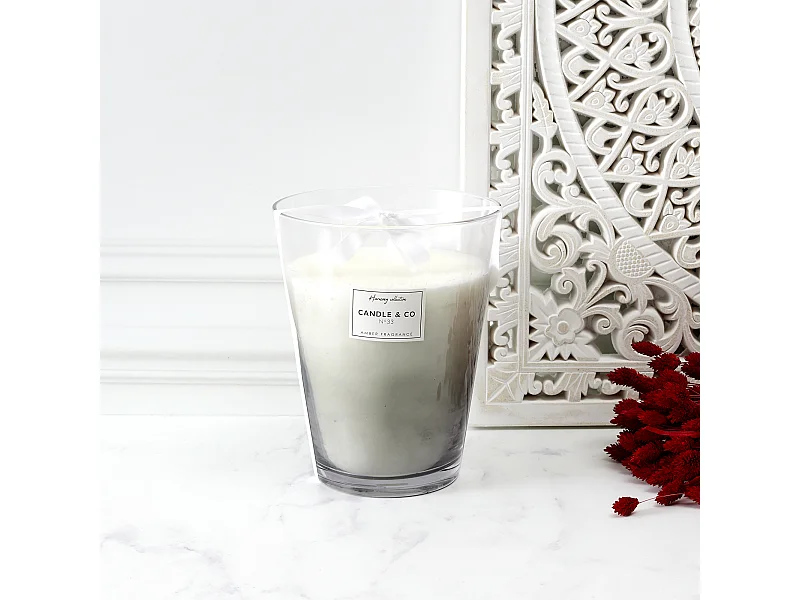 Bougie Parfumee Vase Gris Harmony H23cm Gris