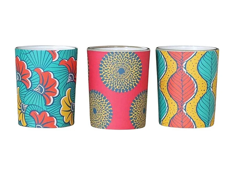 Juego de 3 velas votivas Batik