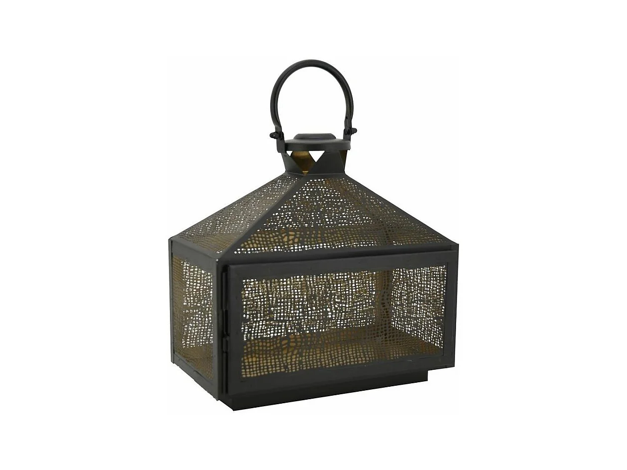 Lanterne rectangulaire en métal noir