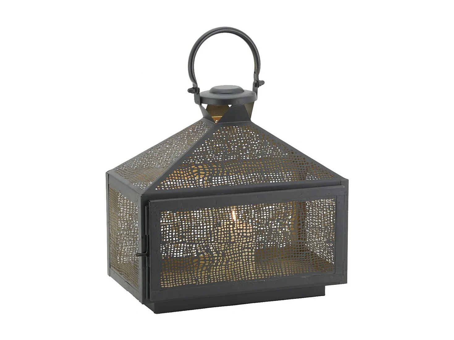 Lanterne rectangulaire en métal noir