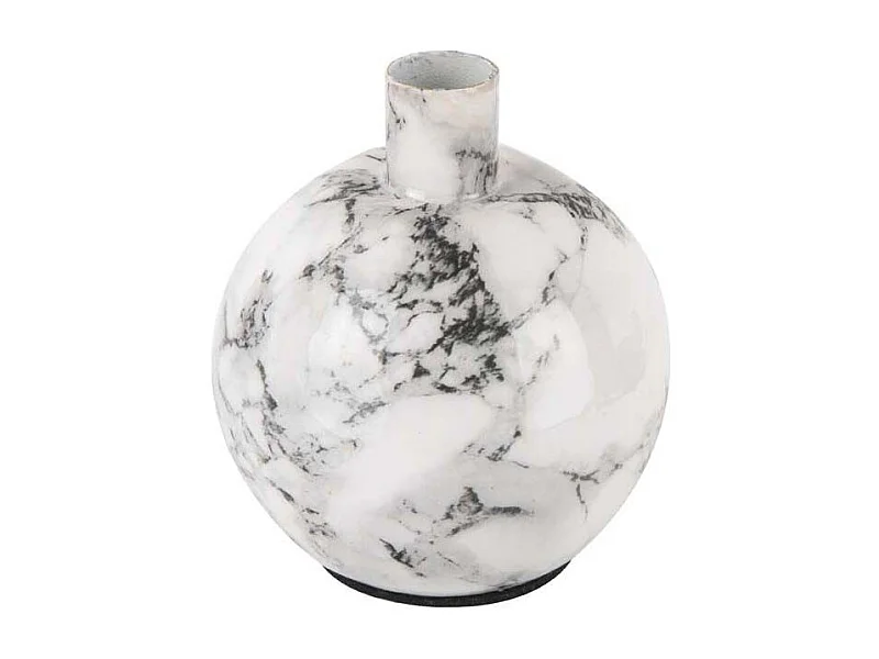 Bougeoire effet marbre 10 x 10 cm Marble Blanc