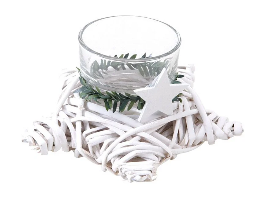 Bougeoir étoile en éclisse laquée