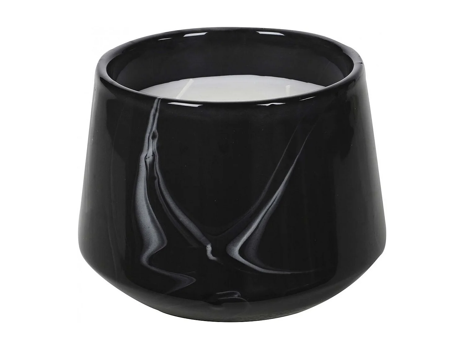 Bougie parfumée pot en dolomite effet marbre (Lot de 2) 10,5 x 13,5 cm