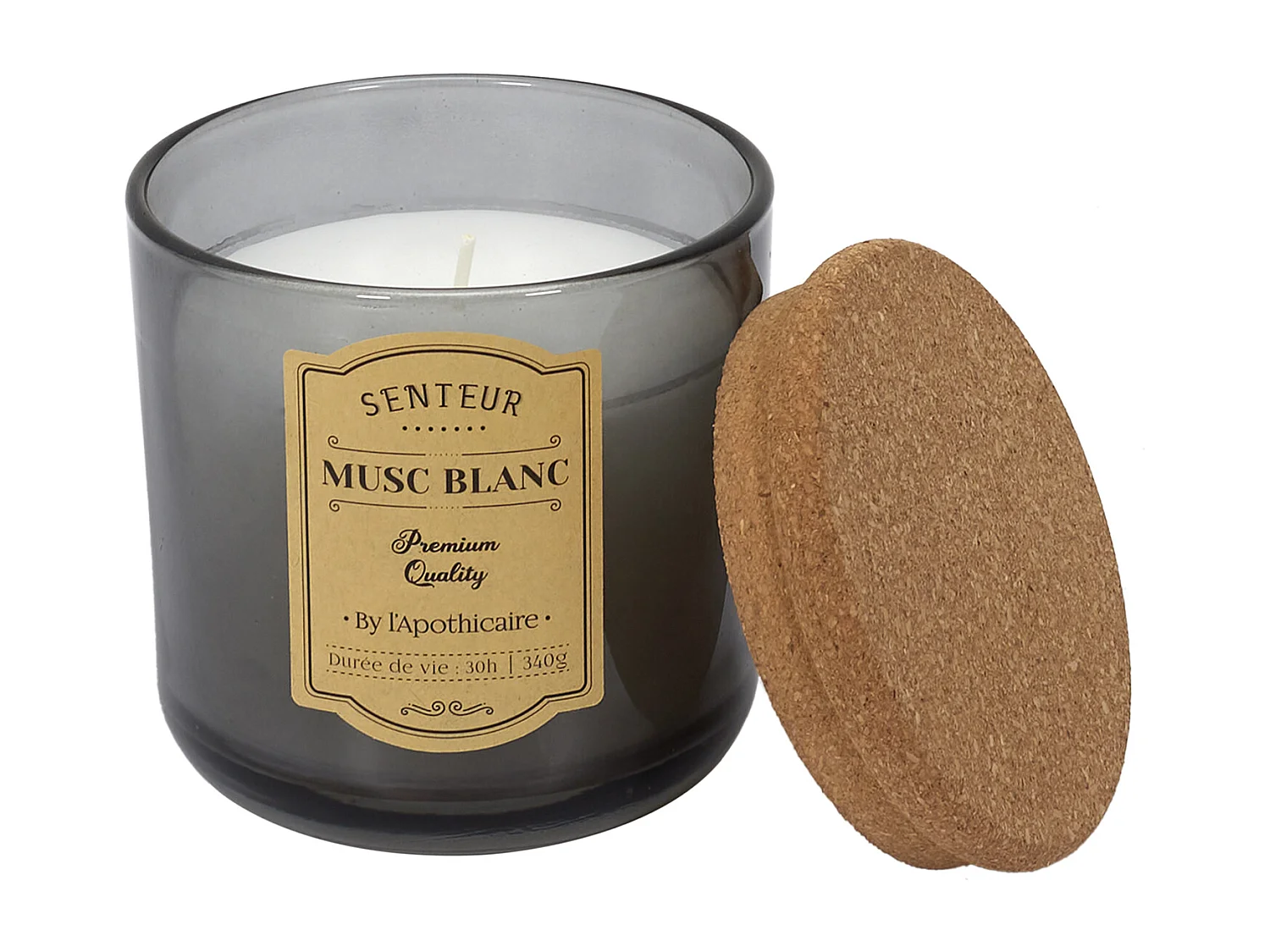 Bougie Parfumee Liege Apothicaire X3 Coffret Multicolore, Rouge, Blanc, Gris