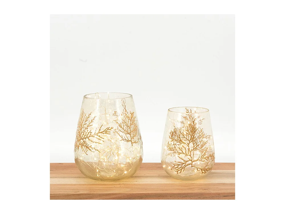 Photophore en verre Fougère Grand modèle