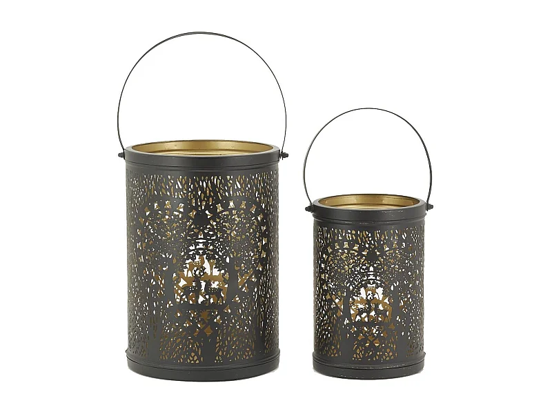 Lanterne in metallo laccato nero Cervo