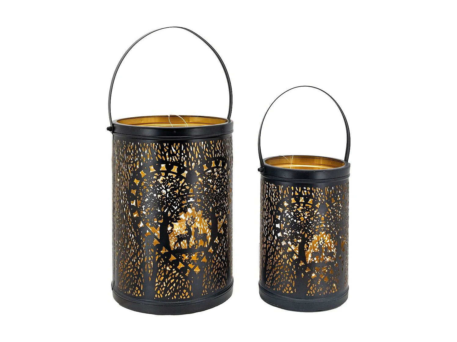 Lanternes en métal noir laqué Cerf