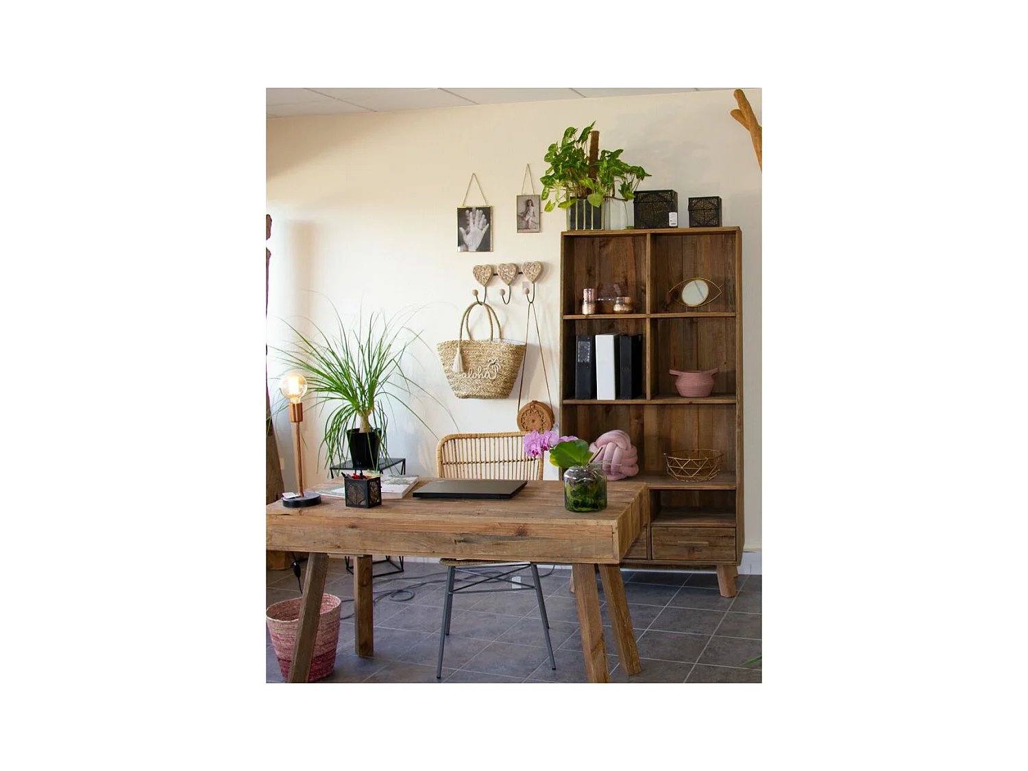 Photophore carré en laiton et verre 19x19cm