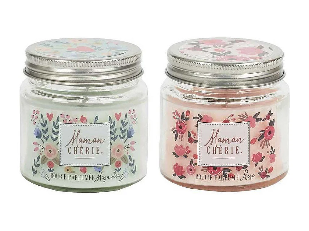 Bougie parfumée en pot Maman 6.5 cm (Lot de 2)