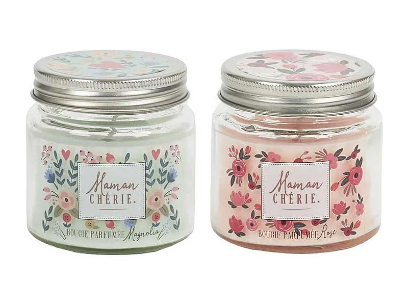 Bougie parfumée en pot Maman 6.5 cm (Lot de 2)