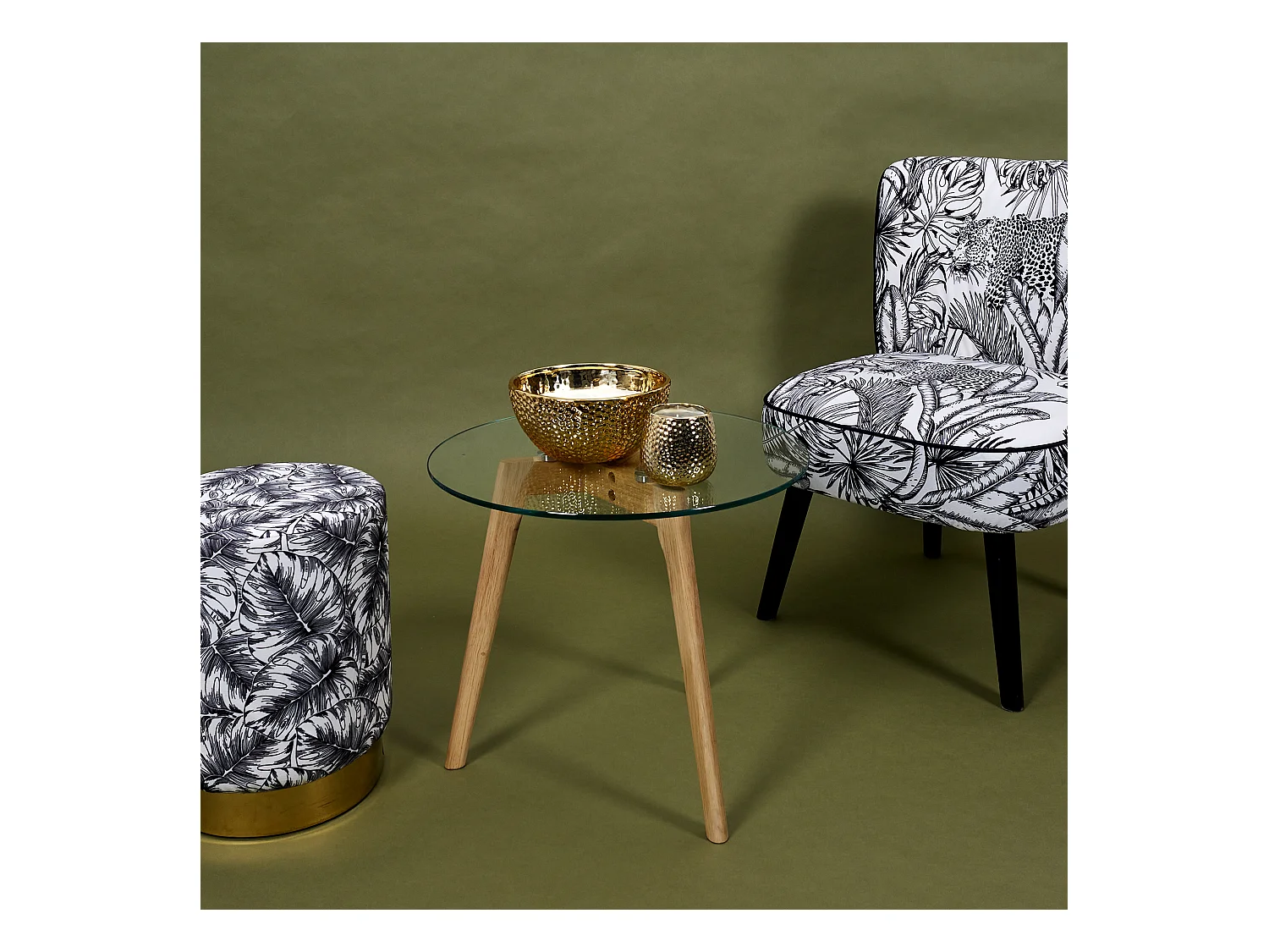 Bougie Parfumee Martelee Doree H9cm Or