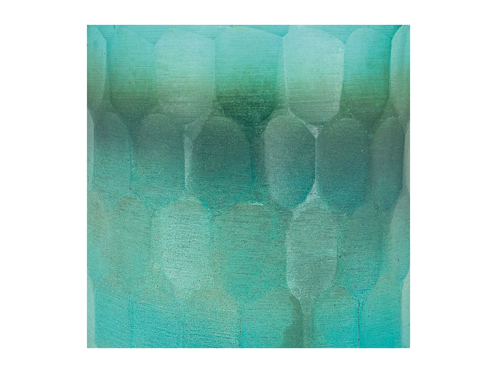 Photophore en verre mosaique turquoise