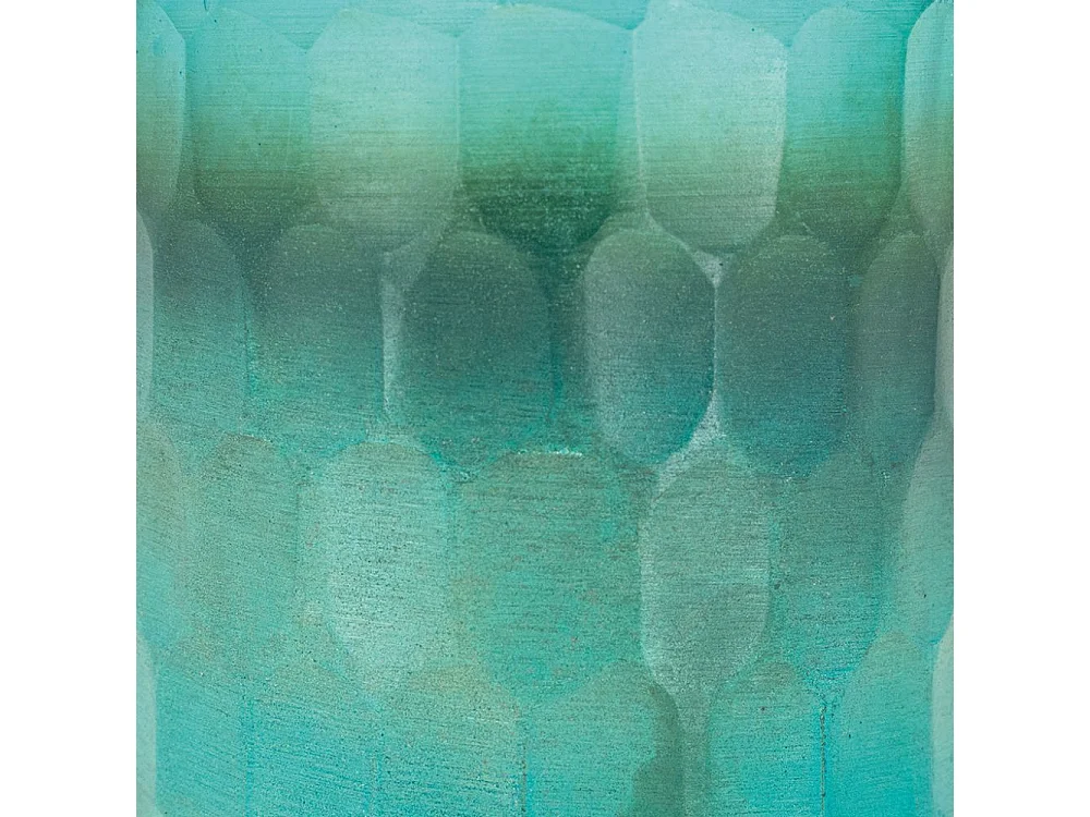Photophore en verre mosaique turquoise