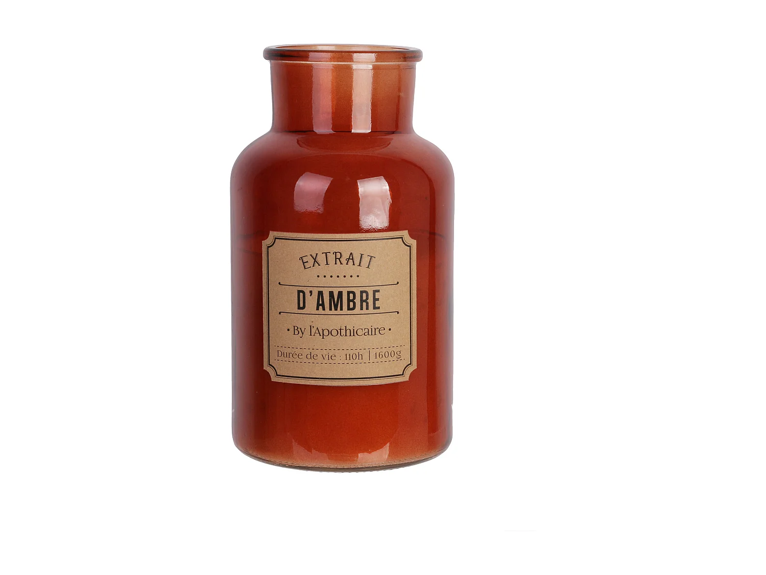 Bougie Parfumee Ambre Apothicaire H25.5cm Orange