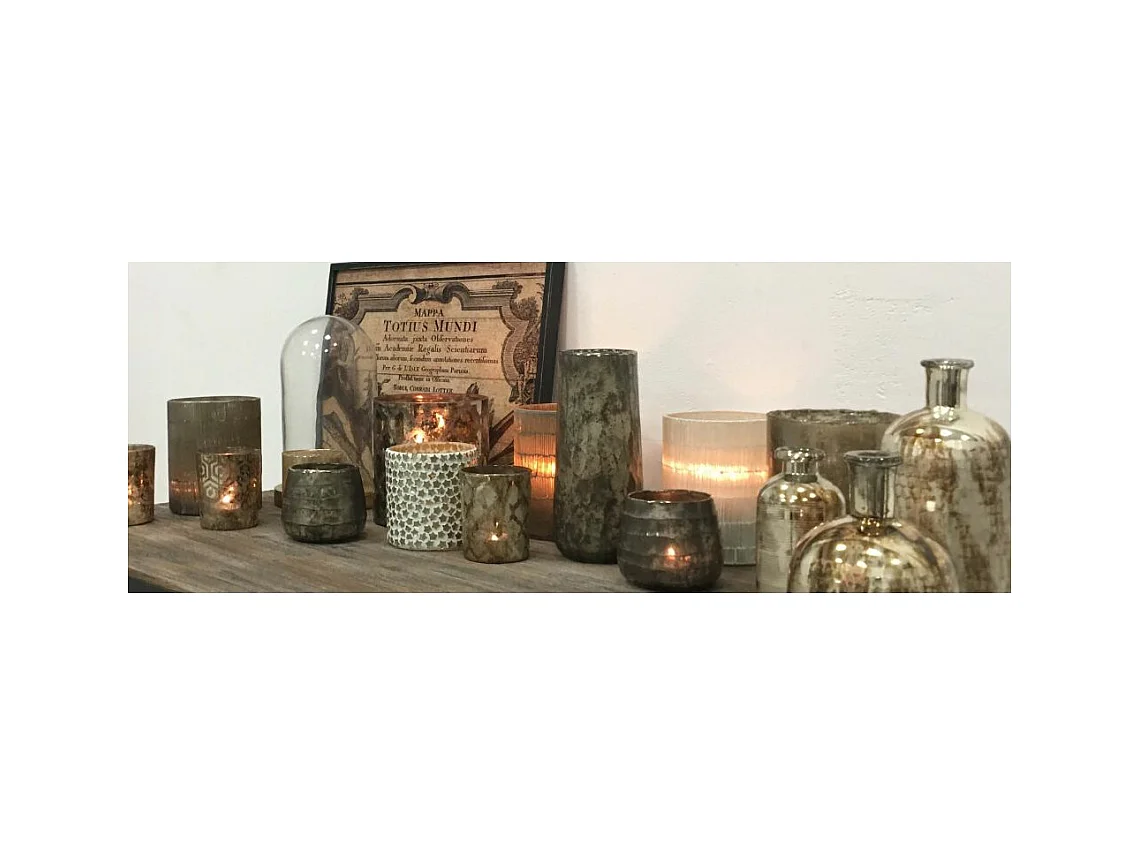 Photophore en verre avec étoiles