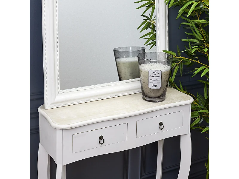 Bougie Parfumee Verre Bulle Gris Clair H23cm Gris