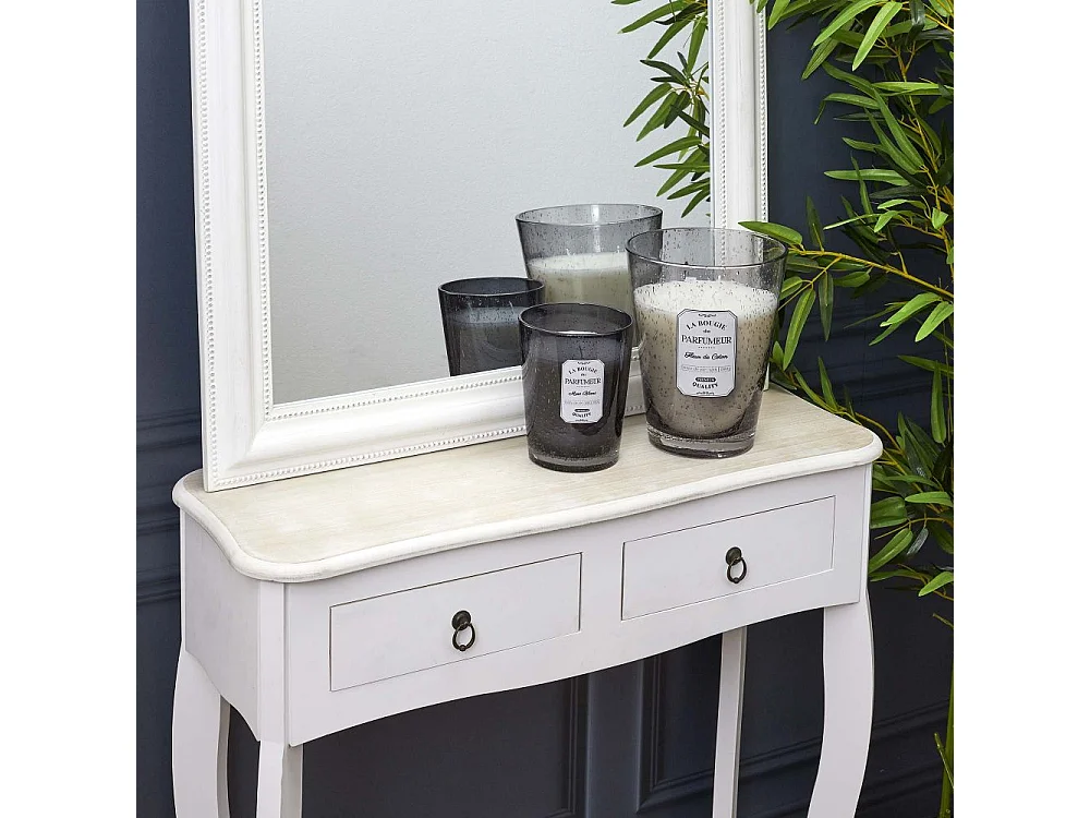 Bougie Parfumee Verre Bulle Gris Clair H23cm Gris