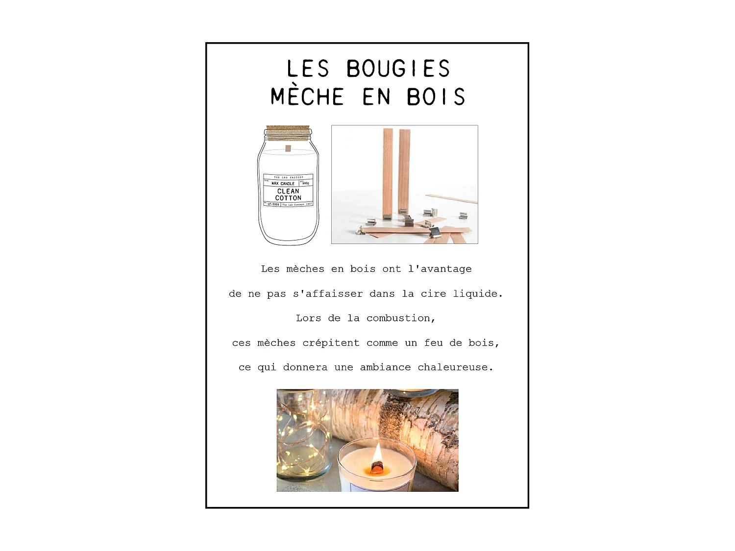 Bougie Parfumee Top Liege Meche Bois Lab H21cm Blanc, Gris