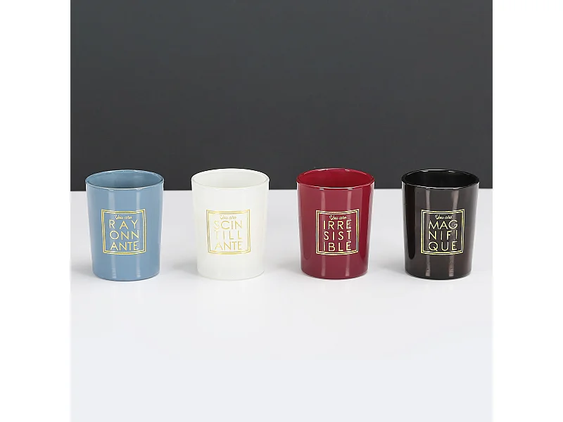 Bougie Parfumee X4 Coffret You Are H5.8cm Noir, Bleu, Blanc, Rouge