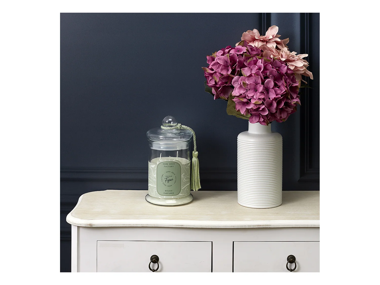 Bougie Parfumee Bonbonniere Verte H23.5cm Vert