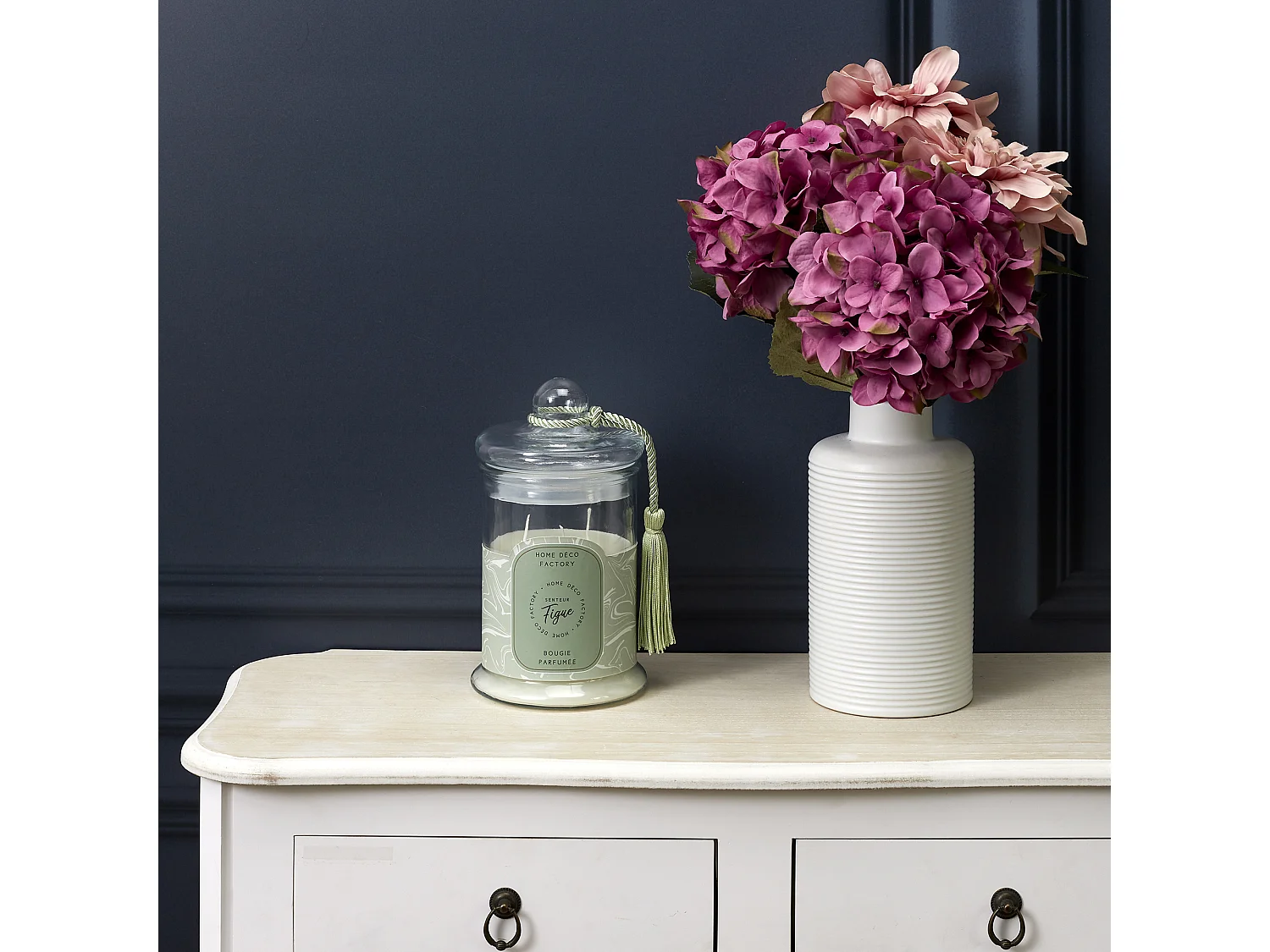 Bougie Parfumee Bonbonniere Verte H23.5cm Vert