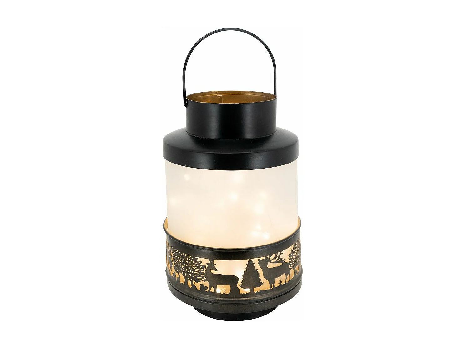 Lanterne Cerfs en verre et métal