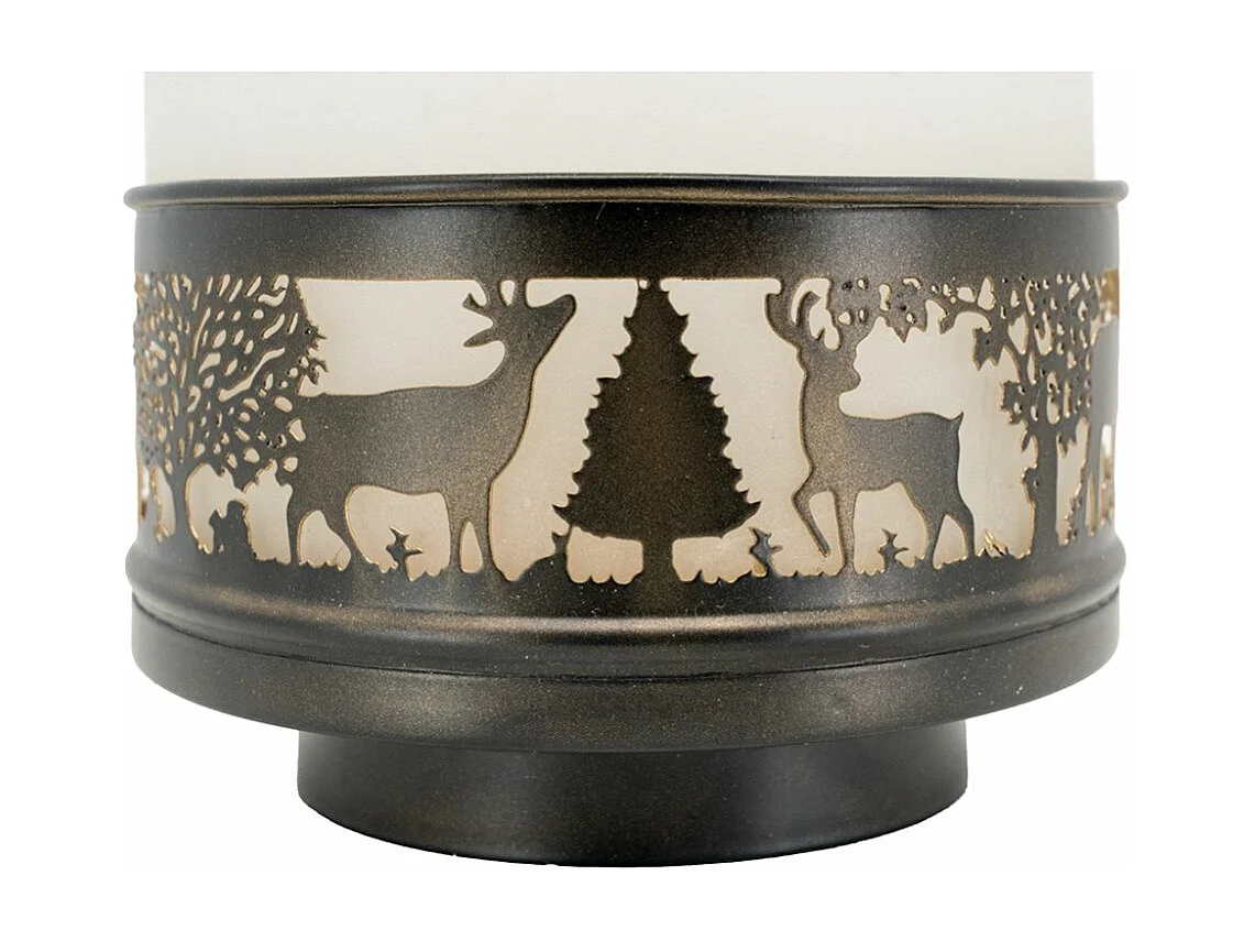 Lanterne Cerfs en verre et métal