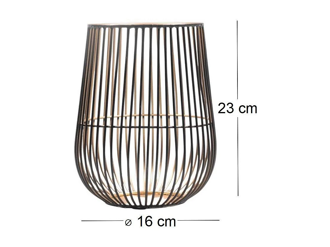 Photophore en fil de fer Andréa 16 x 23 cm