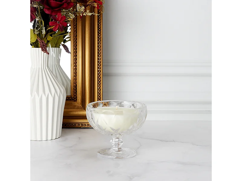 Lot De 2 Bougies Parfumees Coupelle H12cm Transparent