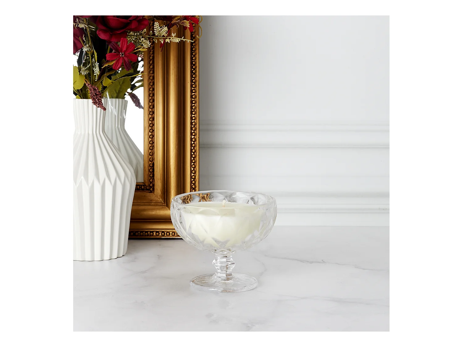 Lot De 2 Bougies Parfumees Coupelle H12cm Transparent