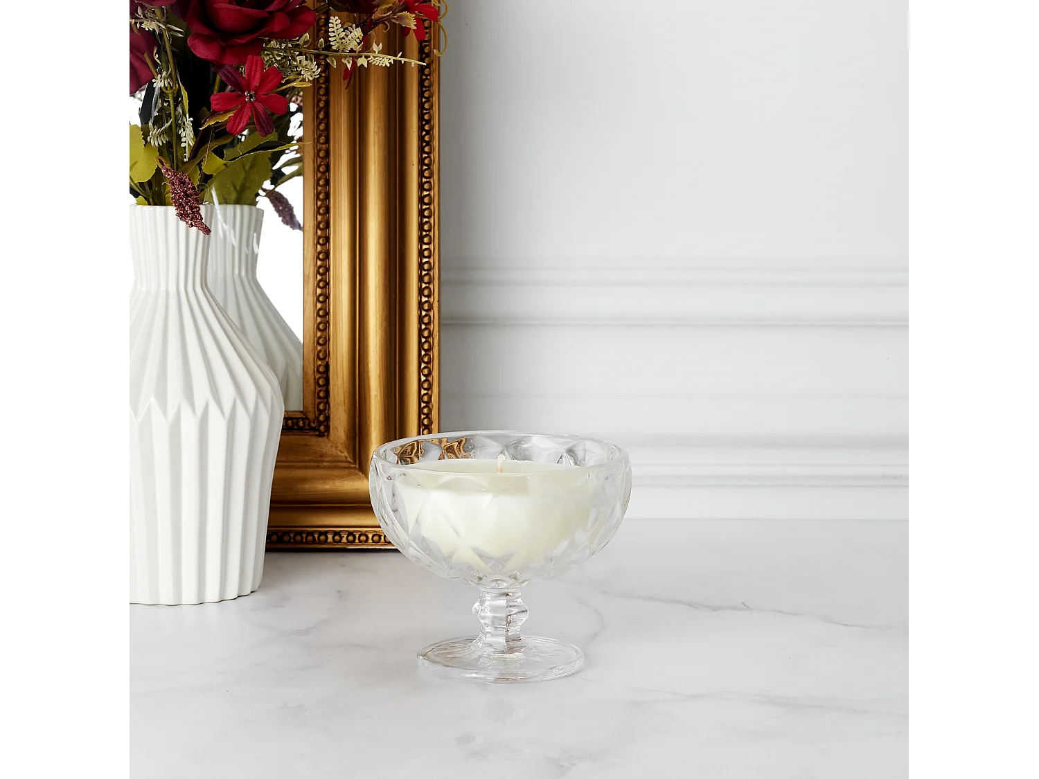 Lot De 2 Bougies Parfumees Coupelle H12cm Transparent