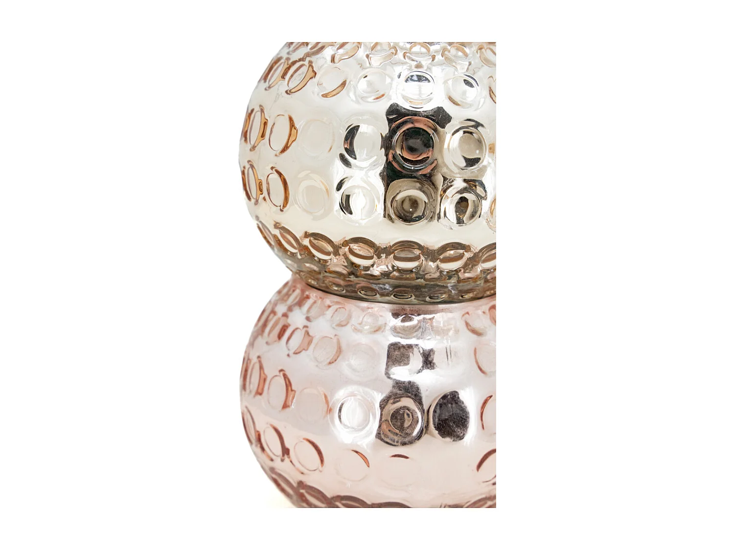 Portacandele a sfera in vetro antico (set di 2)