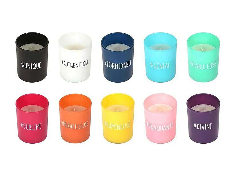 Hashtag Vanille Duftkerze 9 cm (Packung mit 10 )